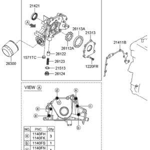 Bánh răng bên trong (bơm nhớt) - Hyundai (26112-26800)